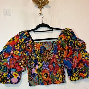 Live For Truth Multicolor Smocked Top M